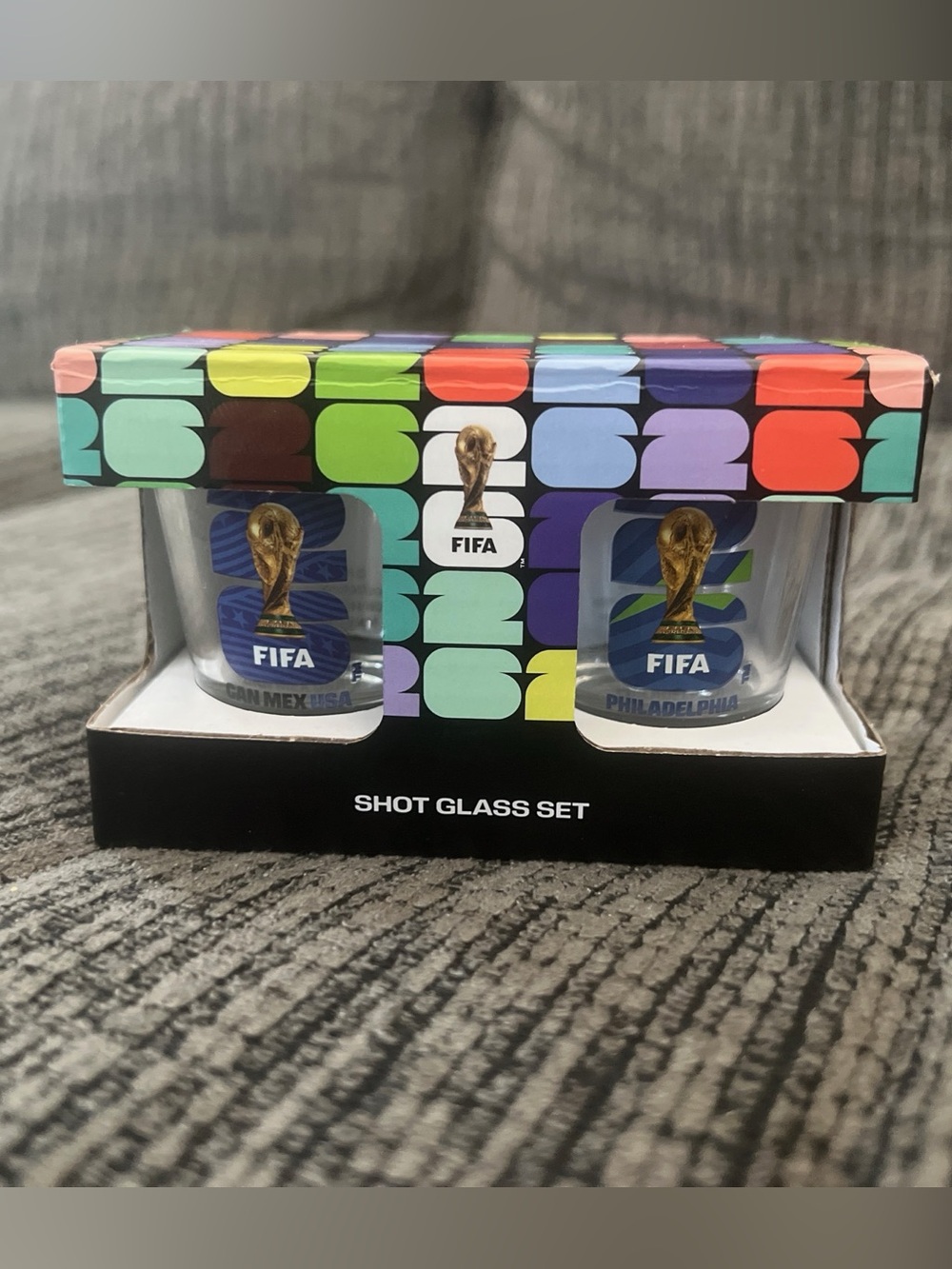 FIFA World Cup 2026 Trophy Shot Glass Set of 2 Officially Licned Phila Host NIB